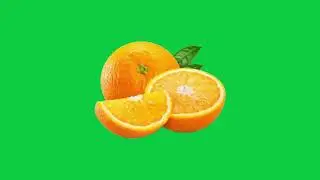 Orange with Slice Placed Animation | Green Screen