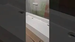 раковина из керамогранита под 2 смесителя
