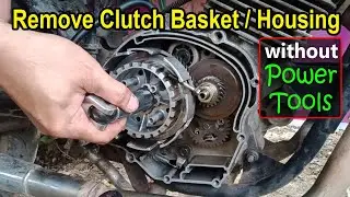 How to Remove STX125 Motorcycle Clutch Basket Nut - Clutch Holder Center Nut - DIY clutch YD125