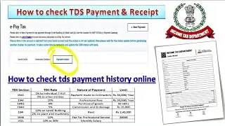 How to Check TDS Payment History on Income tax Portal?  Tax Deducted at Source Payment Receipt