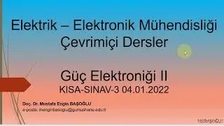 Güç Elektroniği Kısa Sınav-3 Çözümü