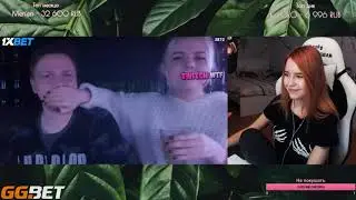 Denly смотрит Топ Моменты c Twitch | ПОКАЗАЛА ОГУРЕЦ  | СтопАня VS Сестра и Брат | Hard Play Кушает