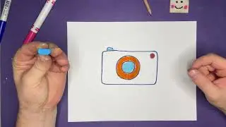 Как нарисовать Фотоаппарат Легко/ Рисование для детей