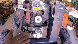 Unusual hydraulic tank for a homemade mini tractor
