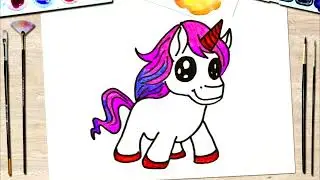 DRAWING A UNICORN! How to draw a unicorn a child  easy and simple