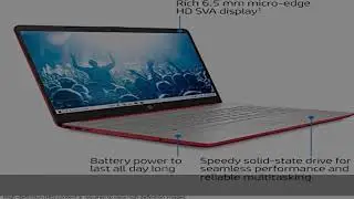HP 15.6in Laptop (Intel Pentium Quad-Core N5000, 4GB RAM, 128GB SSD, HDMI, WiFi, Bluetooth, HD Webc