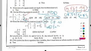 Solving an exam on math 2