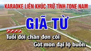 Karaoke Liên Khúc Trữ Tình Tone Nam Nhạc Sống Dễ Hát - Giã Từ | Nguyễn Linh