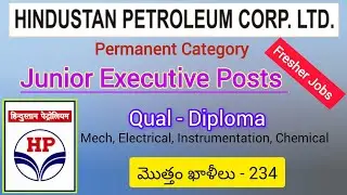 Permanent Category Junior Executive Jobs in HPCL, G Diploma freshers jobs #trending #jobnotification