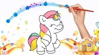 КАК НАРИСОВАТЬ ЕДИНОРОГА 🦄 / Рисуем и раскрашиваем единорога🎨