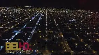 Gualeguaychú de noche y desde lo alto