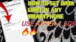 HOW TO SET DATA LIMIT IN ANY SMARTPHONE🔥🔥