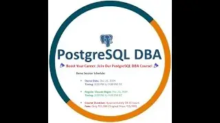 Don't Miss Out! PostgreSQL DBA Training Starting Dec 23!