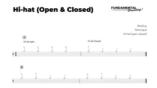 Hi-hat (Open & Closed) ♩= 65 BPM
