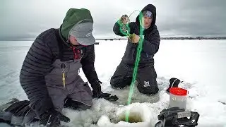 First Ice Red Lake Walleyes! (BRUTAL Conditions)