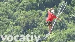 German Slacklines 2,000 Feet Above the Ground