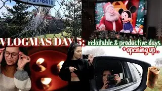 VLOGMAS DAY 5 | relatable & productive december days, husbands work injury, opening up, vision board