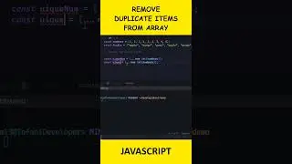 REMOVE DUPLICATES FROM ARRAY COOL TRICK 🔥 