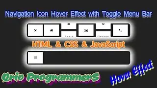 Navigation Icon Hover Effect with Toggle Menu bar || HTML , CSS , JavaScript || Qrio ProgrammerS