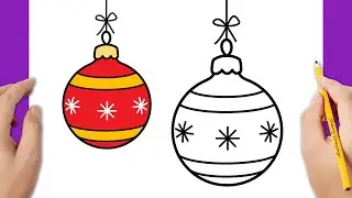 How To Draw A Christmas Bauble Easy - Christmas Drawing