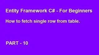 How to fetch single row from the table using Entity framework statement.