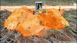 NEW Combine Experience Operating of Building Foundation Village Road Red Gravel By Bulldozer Skills