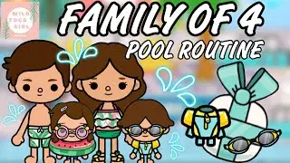 FAMILY OF 4 POOL ROUTINE 💦 FRIDAY GIFT INSPIRED 🎁 TOCA BOCA 🌎