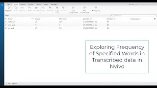 Word Frequency and Connections Using Nvivo