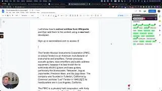 Extract Entities From Wikipedia + The SEO Notebook Addon for Google Docs!