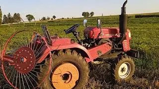 Шифенг 350л з грабалкою на 4 колеса. Загрібання соломи по стерні