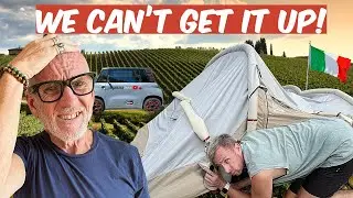 INFLATABLE Tent FAIL! Italian Micro Car Camping Disaster In Citroen Ami 🚙🇮🇹⛺️