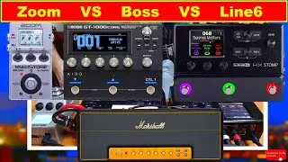 Zoom MS-50G VS  Boss GT-1000 Core VS Line6 HX Stomp / Marshall Plexi 1959 / All Settings Same