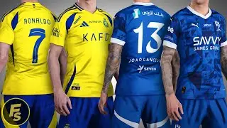 Al Nassr & Al Hilal Official Kits 2024 (High-Quality) - PES 2021 & FL24