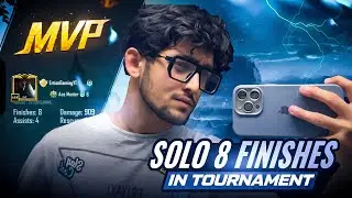 Solo 8 Finishes In Tournament 🔥 | 15 Pro Max Bgmi Test | Ertion Gaming