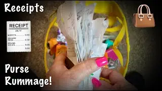 Receipts purse rummage! ASMR (No talking version) Vinyl purse sounds with crinkly receipts~Looped 1X