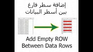إضافة سطر بين سطور البيانات  Add row between Data Rows #excel
