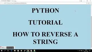 PYTHON - REVERSE A STRING