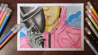 taehyung as squid game's shooter drawing /anime version