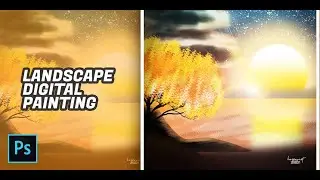 Landscape Digital Painting Photoshop  | Timelapse | Free : Wallpaper
