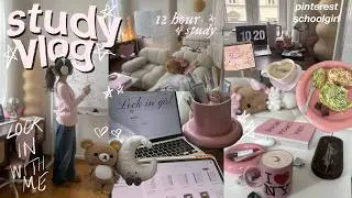 ✧˚ pinterest uni girl | productive 3 days ☕️🩰 crashing out, romanticise library & cafe study nights