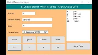 Student Management System Project in VB.NET and MS Access with Source Code