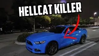 Sleeper Mustang GT SHOCK’s Tuned HELLCAT Challenger in a roll race