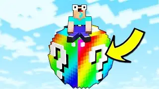 NOOB SURVIVAL on RAINBOW LUCKY BLOCK PLANET in MINECRAFT!