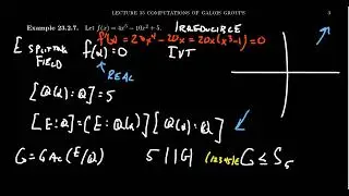 Galois Group of Quintic Polynomial which is Symmetric
