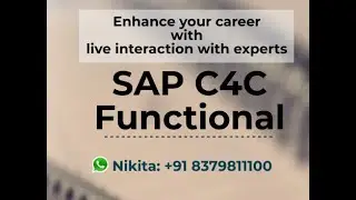 SAP C4C Functional Training  | Cloud For Customer | Hybris C4C Tutorial | C4C Functional tutorial