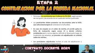 CONTRATACIÓN POR LA PRUEBA NACIONAL 2024 | CONTRATO DOCENTE