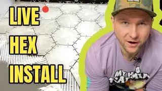 LIVE 6x6 Hex Tile Install. How to tile. DIY