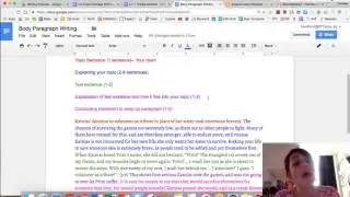 Writing a Body Paragraph
