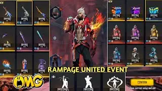 Free Fire New Rampage United Event All Items & Bundles Review | Rampage 4.0 Big Event 2022
