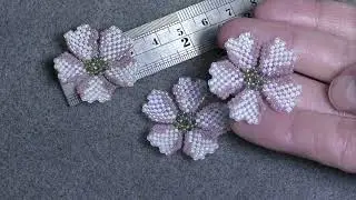 Tutorial: Sakura / Cherry Blossom Beaded Flower Brick \Stitch. Цветок черешни/ сакуры.